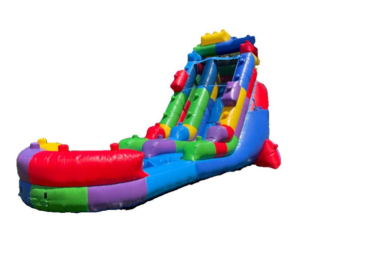 18 foot Lego themed water slide rental